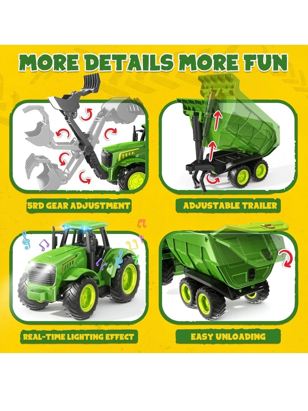 RC Farm Tractor Toy - Green